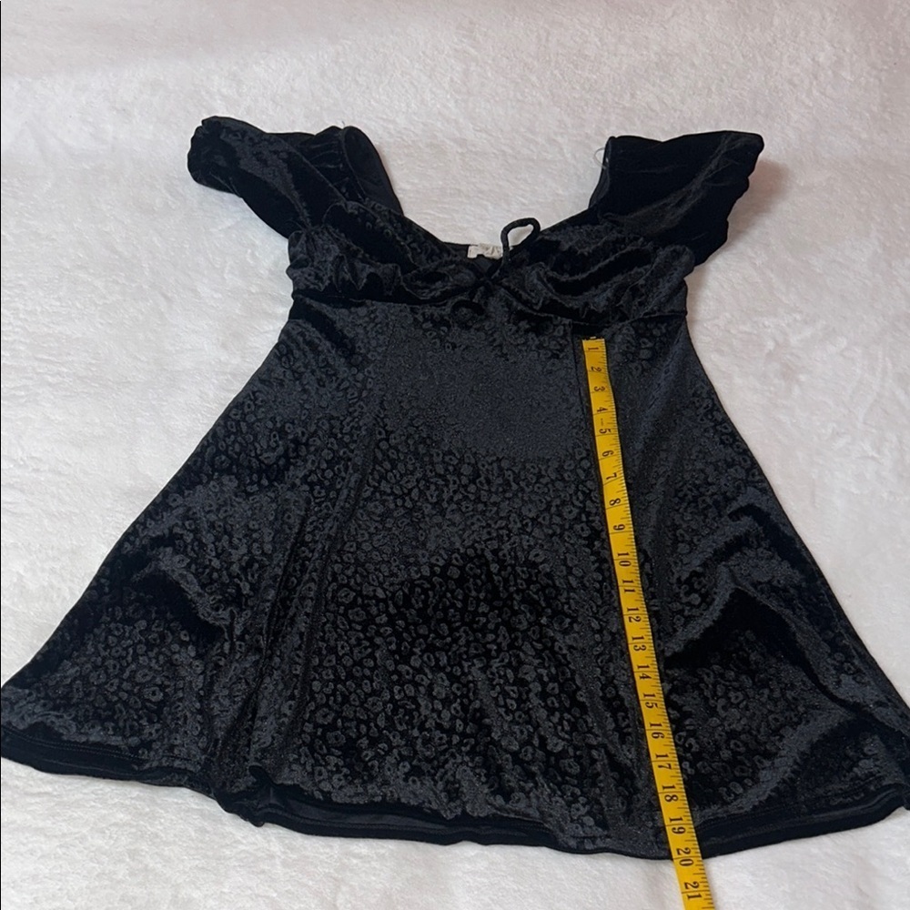 Sun dress Rewind Black Ruffled Asymmetrical Mini Dress - Picture 3 of 9